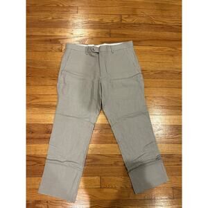 Greg Norman Linen Blend Men's 38x32 Tan Preppy Country Club Chic